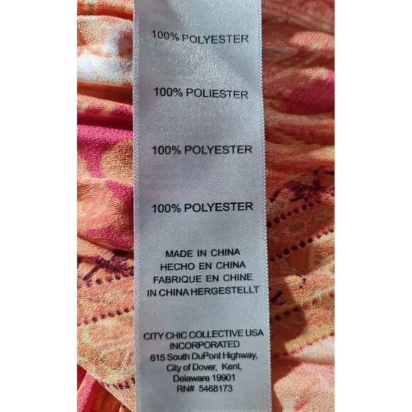 avenue Women Boho Tunic Top Plus Size 26/28 Plated Chiffon V-Neck Short SL 111A - Picture 6 of 7